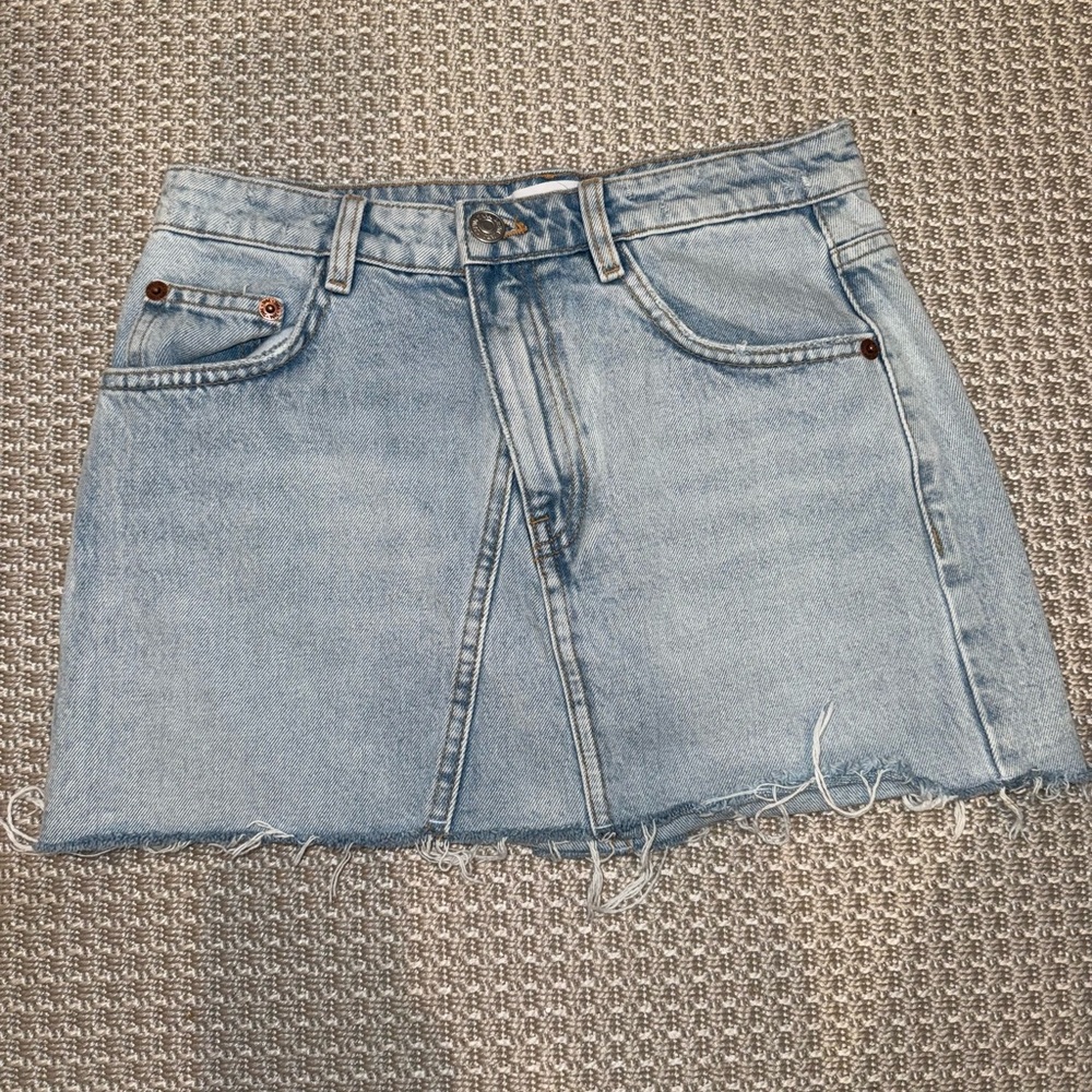 Zara Light Blue Denim Mini Skirt